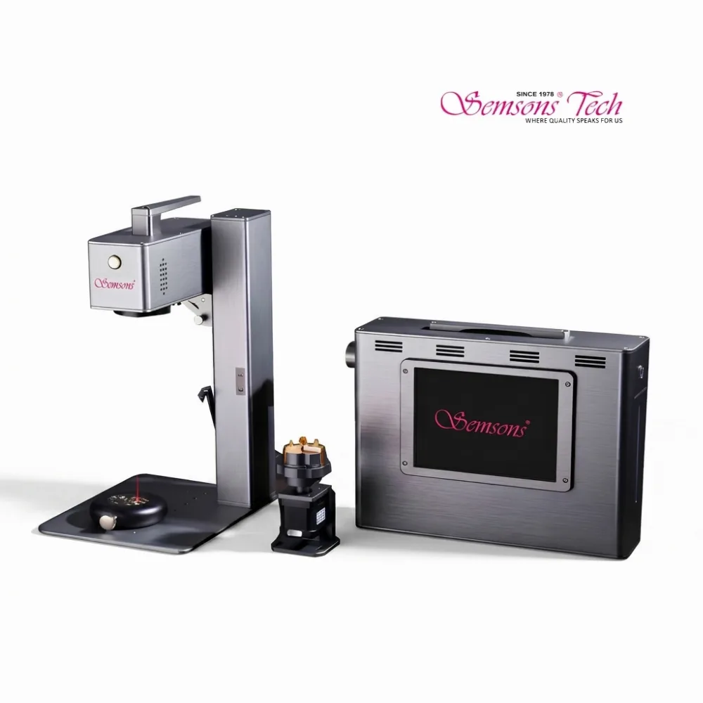Semsons Tech Smart-Cube Compact Laser Marking Machine for jewellery hallmarking and engraving