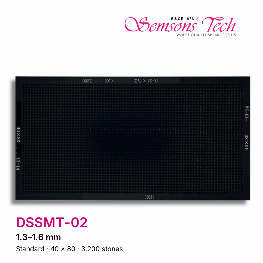 Semsons Tech DSSMT-02 standard diamond sorting tray for 1.3–1.6 mm stones, 40×80 grid, 3,200 stones